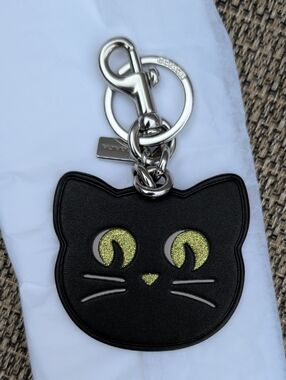 Coach Black Cat Bag Charm/Keychain With Silver Hardware NWOT 🐈‍⬛🐈‍⬛🐈‍⬛